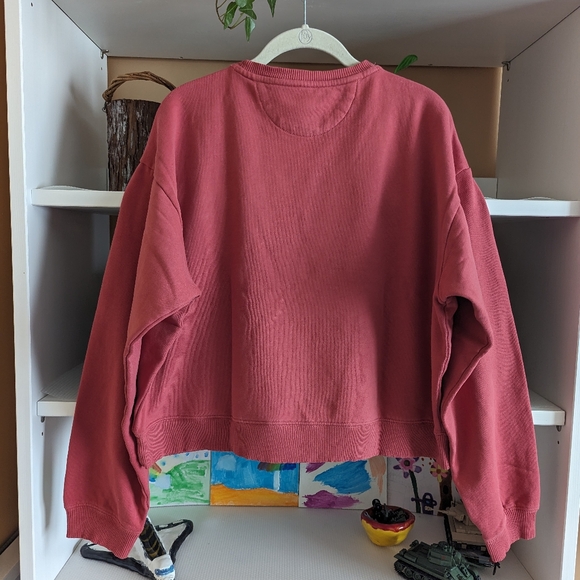 American Eagle AE Cropped Crew Neck Pullover Sweatshirt - Picture 2 of 3